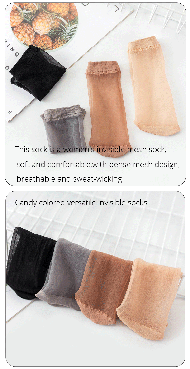 10/20/30/40 Paar Damen Sommer Kristall Seide Socken für Atmungsaktiv ität leichte bequeme und nicht Haken Seide Frauen Socken – Detail 4