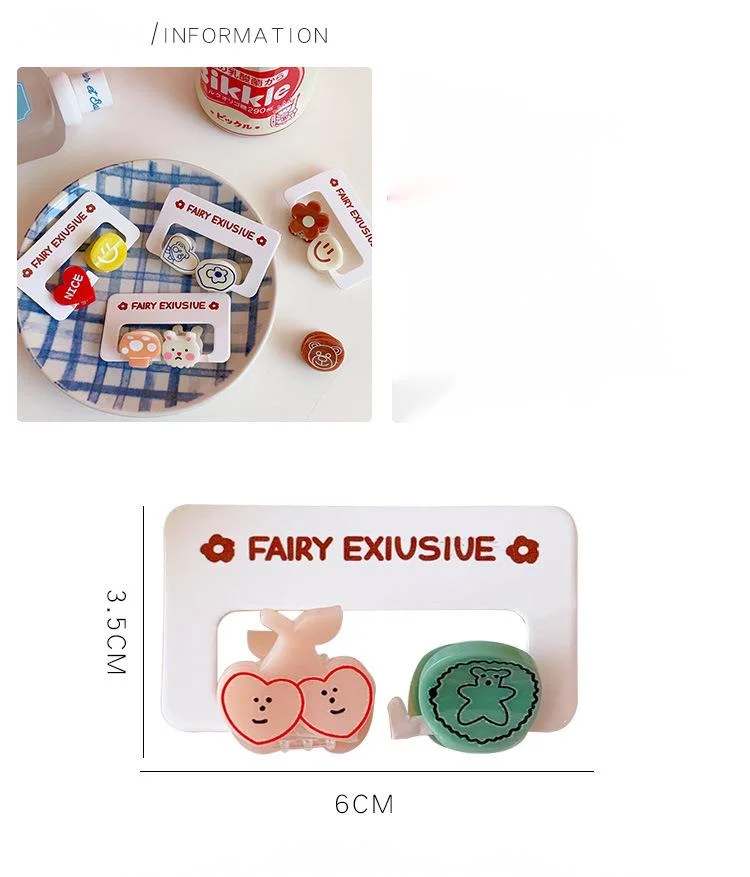 2 accessoires pour cheveux couleur bonbon mignon mini pinces à cheveux dessin animé ours frange pince cheveux restes pince accessoires pour étudiants_voghion.com