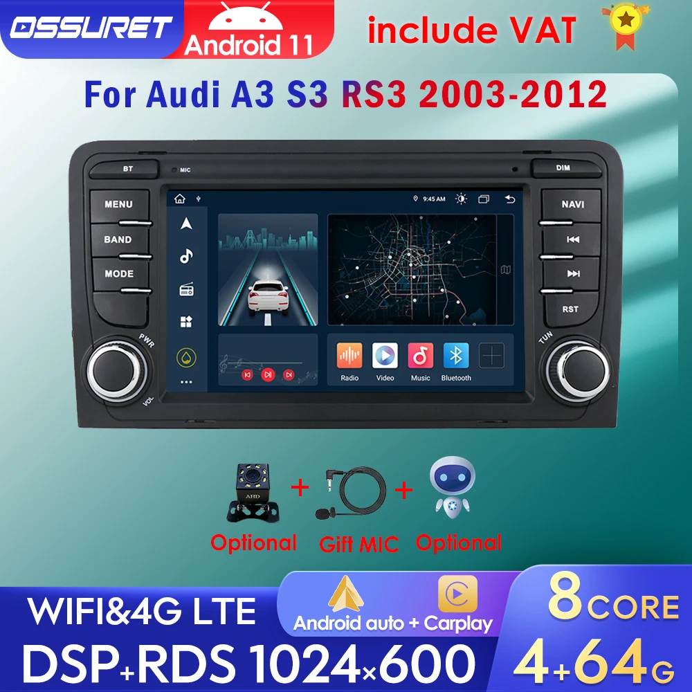 Android 10 Stereo Car Radio Multimidia Player For Audi A3 S3 Rs3 20032012 Autoradio Gps Navi