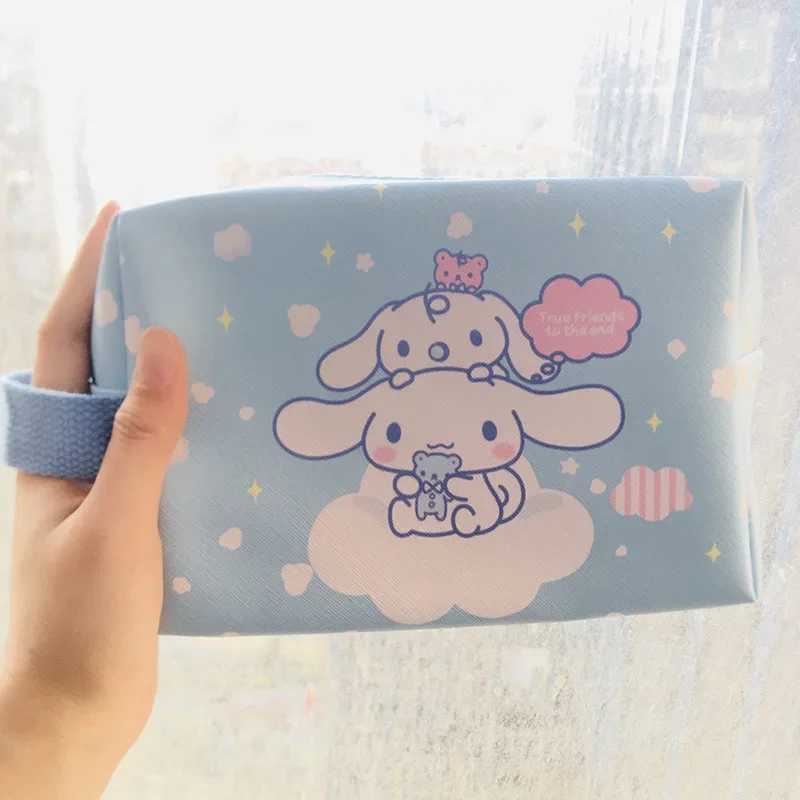 

New Sanrioed Kawaii Anime Cartoon series Cinnamoroll Creative high color value cute wallet girl cosmetic bag storage bag gift