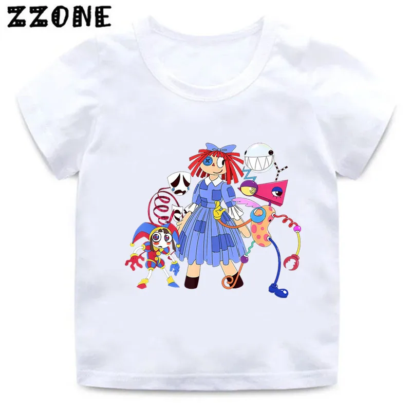 Hete Verkoop De Geweldige Digitale Circus Grafische Cartoon Kinderen T-Shirts Meisjes Kleding Baby Jongens T-Shirt Zomer Kinderen Tops, Ooo5871