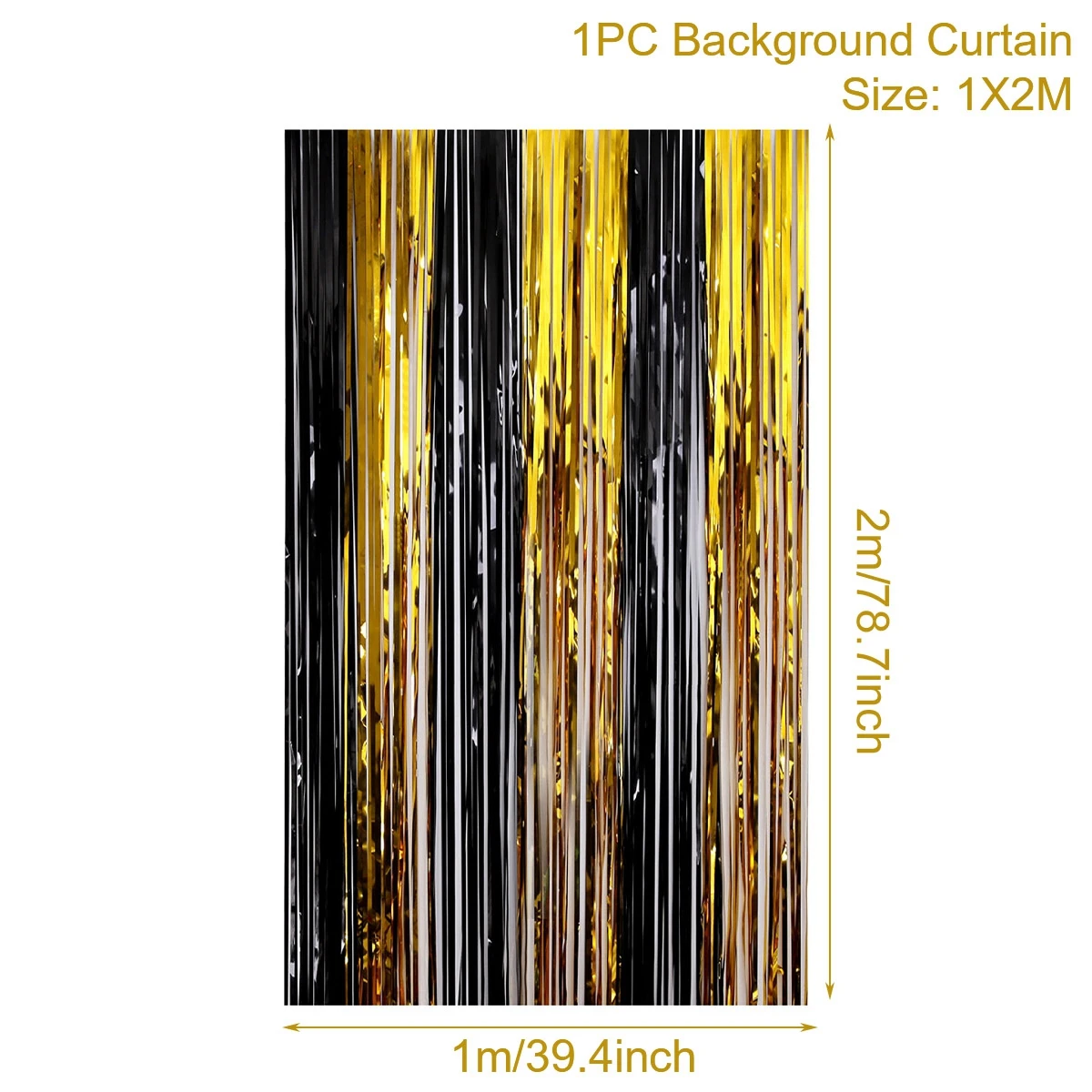 Luoqun88 2 Cortinas Oropel Dorado 1x2m, Purpurina, Adhesivo Doble Cara, Para Fiestas, Cumpleaños, Fondo