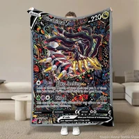 Japanese Anime Pokemon Card HD Cartoon Plush Blanket for Bed Sofa Soft Flannel Throw Fluffy Children Picnic Blankets Kids Gift 1