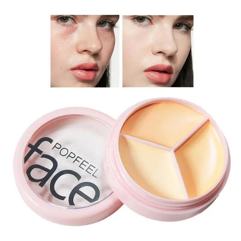 

Three Color Concealer Cream Natural And Long Wearing Dark Circles Corrector For Face Waterproof Soft Full Coverage Foundation