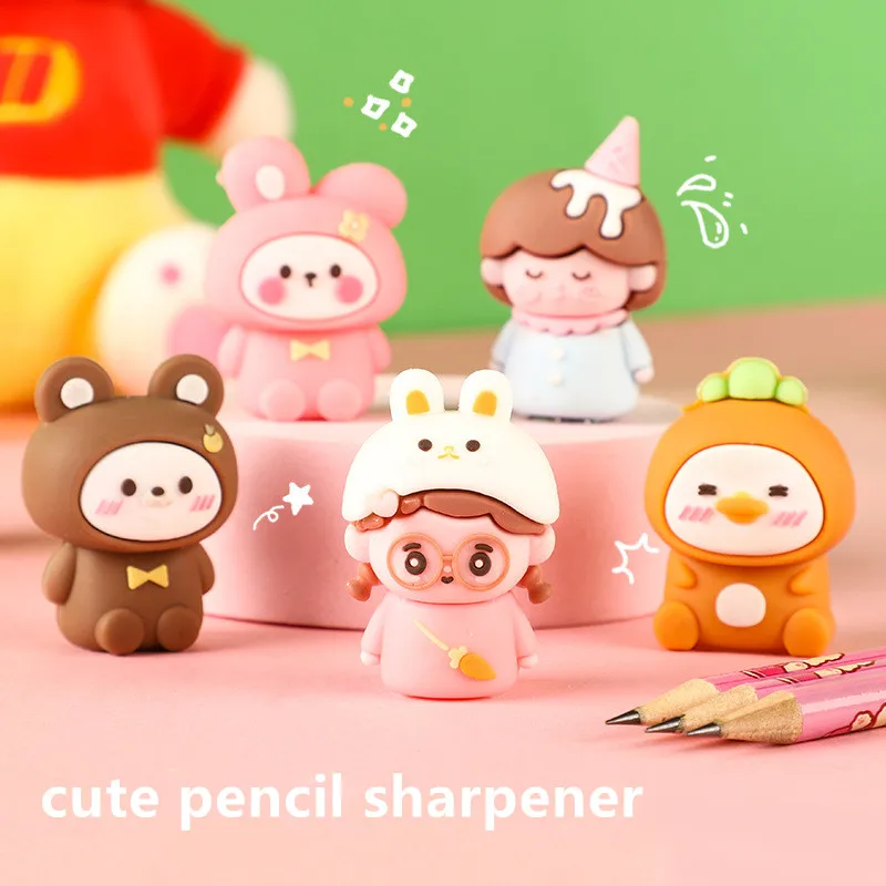 

Creative cute pencil sharpener cartoon cute portable mini pencil sharpener kindergarten prize small pencil sharpener gift