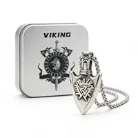 HNSP Odin Viking Rune 316L Stainless Steel Pendant Necklace For Men Chain Jewelry Accessories