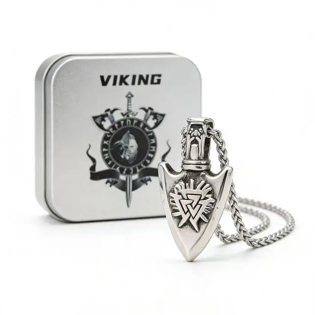 HNSP Odin Viking Rune 316L Stainless Steel Pendant Necklace For Men Chain Jewelry Accessories