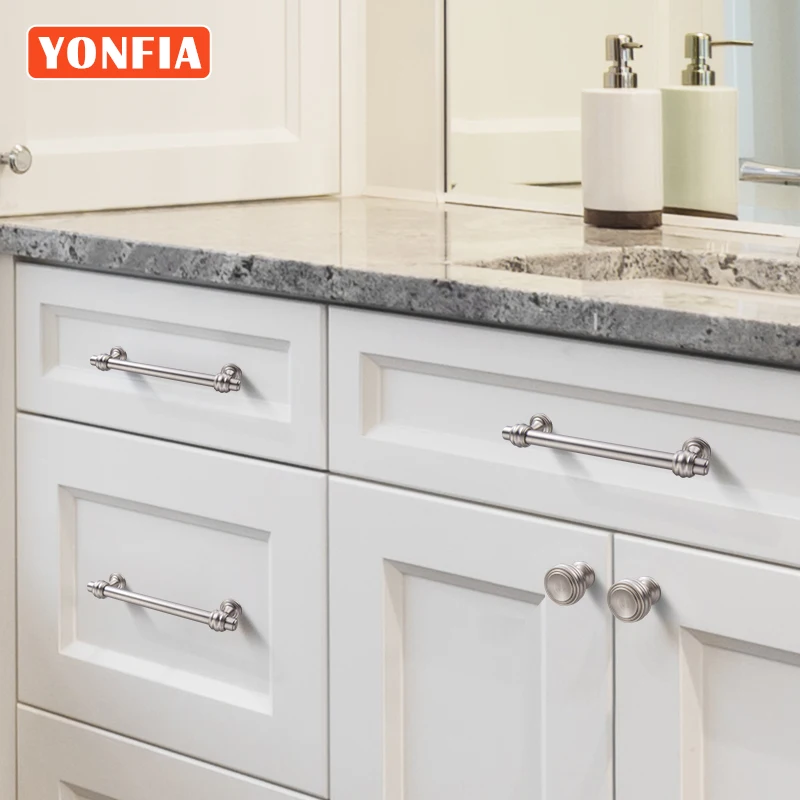 YONFIA 3644BB Brushed Brass Kitchen Cabinet Handles Knob Zinc Alloy Furniture Drawer Handle Wardrobe Closet Pull Handle Gold