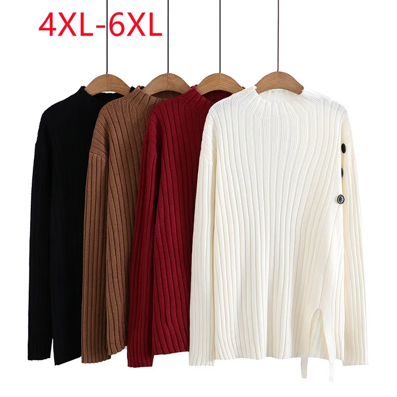 

2022 новый женский расширенный код куртка большой ярд длинный рукав воротник красный трикотаж 4XL 5XL 6XL