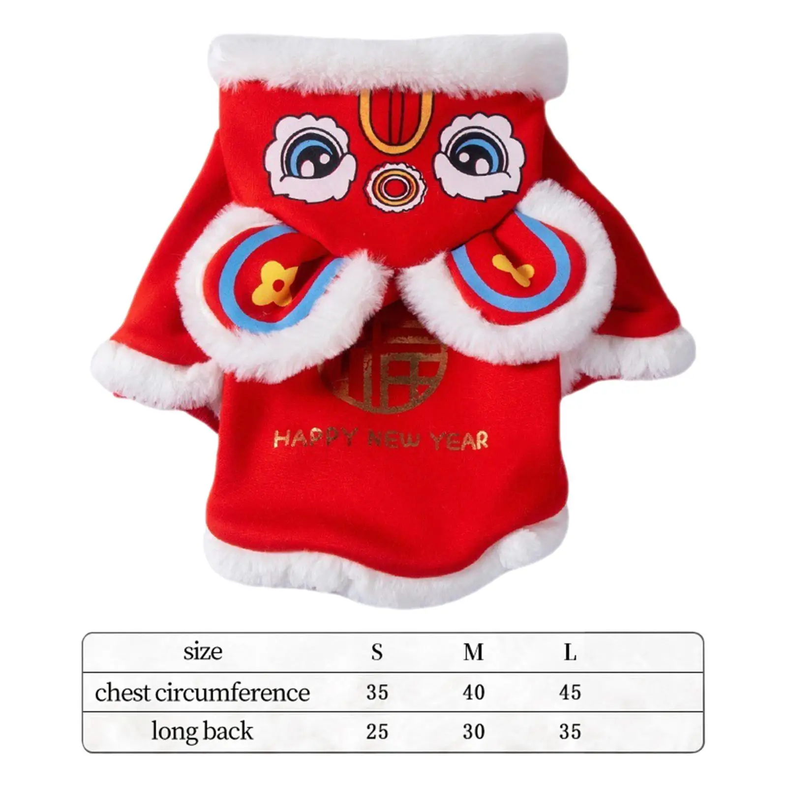 Chinese Festival  Dance Pet Costume Winter Warm Jackets Dogs Hoodies Coat Red Cinese New Year Celebration for Celebration