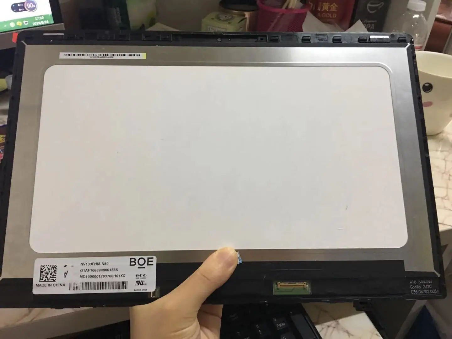 Tela Ips Fhd para Notebook Xiaomi mi Air 13 13.3 16130101 Display Led Painel Lcd Vidro Frontal Quadro 1920*1080