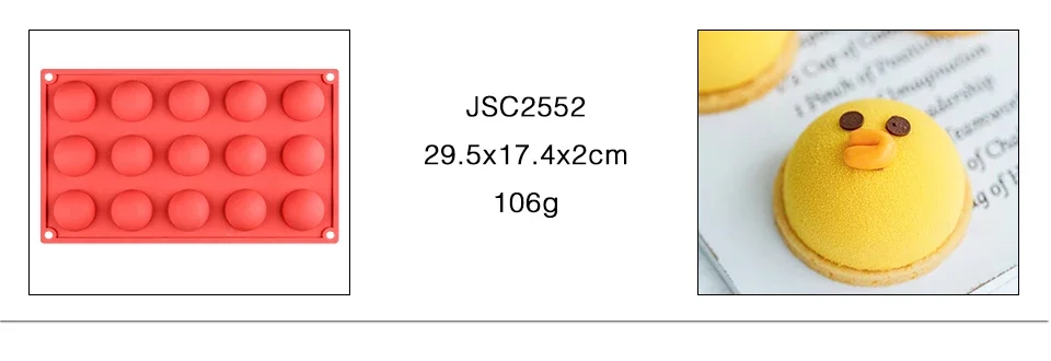 Description Picture 5 of itemSJ 9 Types Half Sphere/Flat Round Silicone Mold Cake Decorating Tools Silicone Mold Chocolate Cookies Sandwich Bakeware