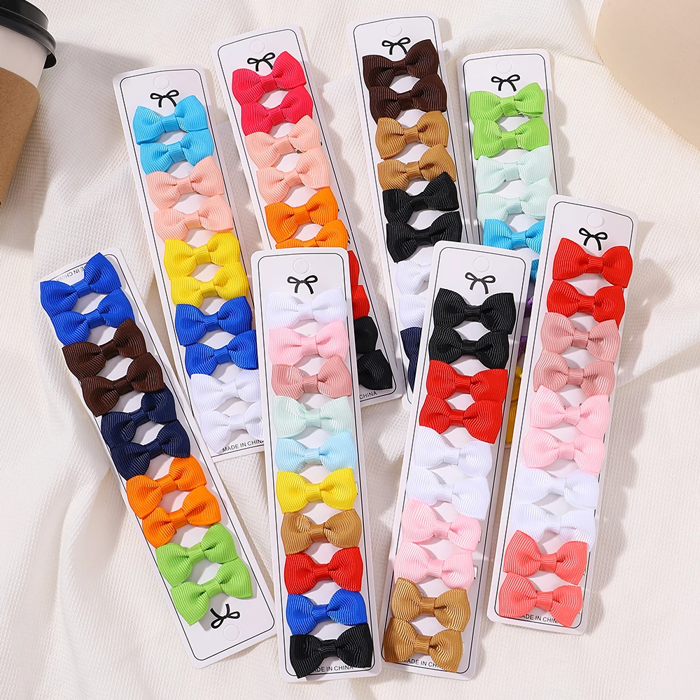 Hair Accessories 10Pcs Boutique Handmade Tiny Baby Bows Grosgrain 1.5