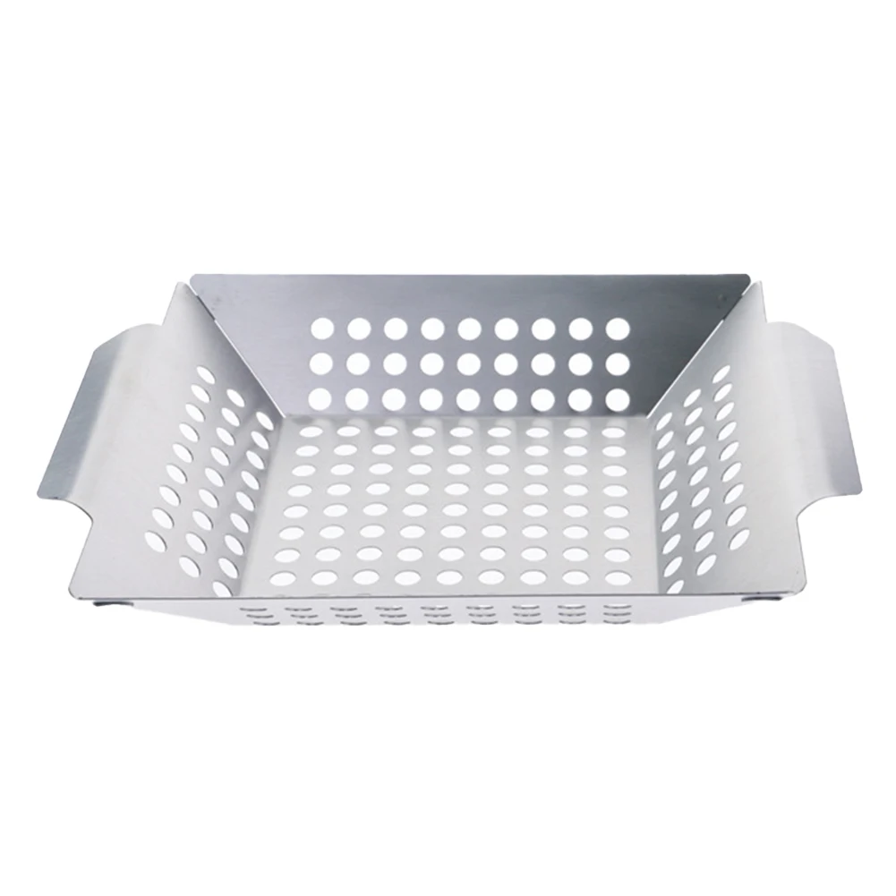 

Решетка-гриль для овощей из нержавеющей стали, квадратный лоток с перфорацией, уличный инструмент для барбекю, кастрюля для барбекю, овощей, рыбы