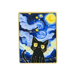 Starry Night Cat Enamel Pin - Cute Animal Brooch for Clothing Accessories & Fashion Jewelry Gifts (1)