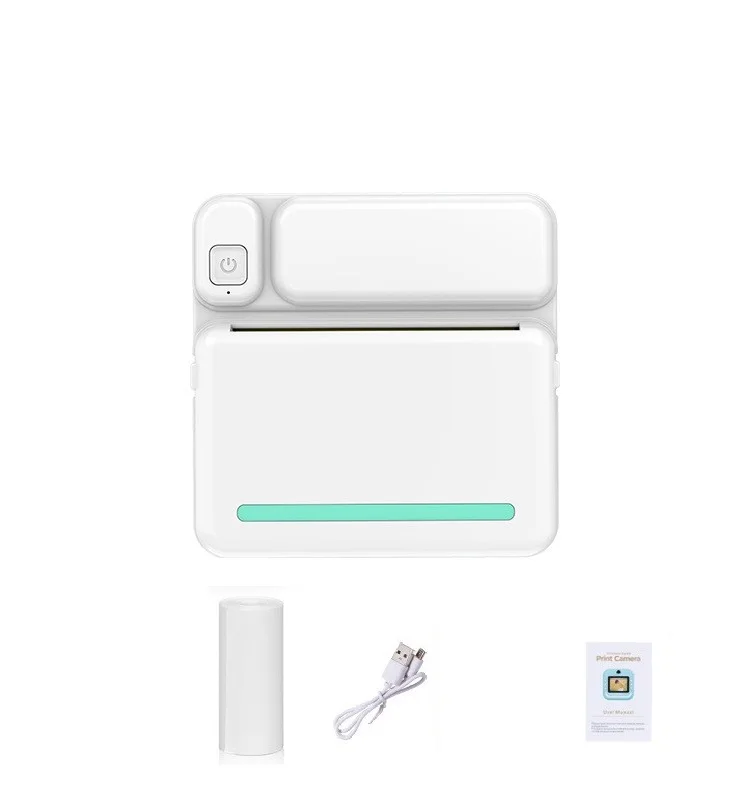 미니 휴대용 프린터, 무선 잉크리스 포켓 프린터, USB 케이블 포함, HD 블루투스 라벨 프린터, 사진 프린터, 선물용