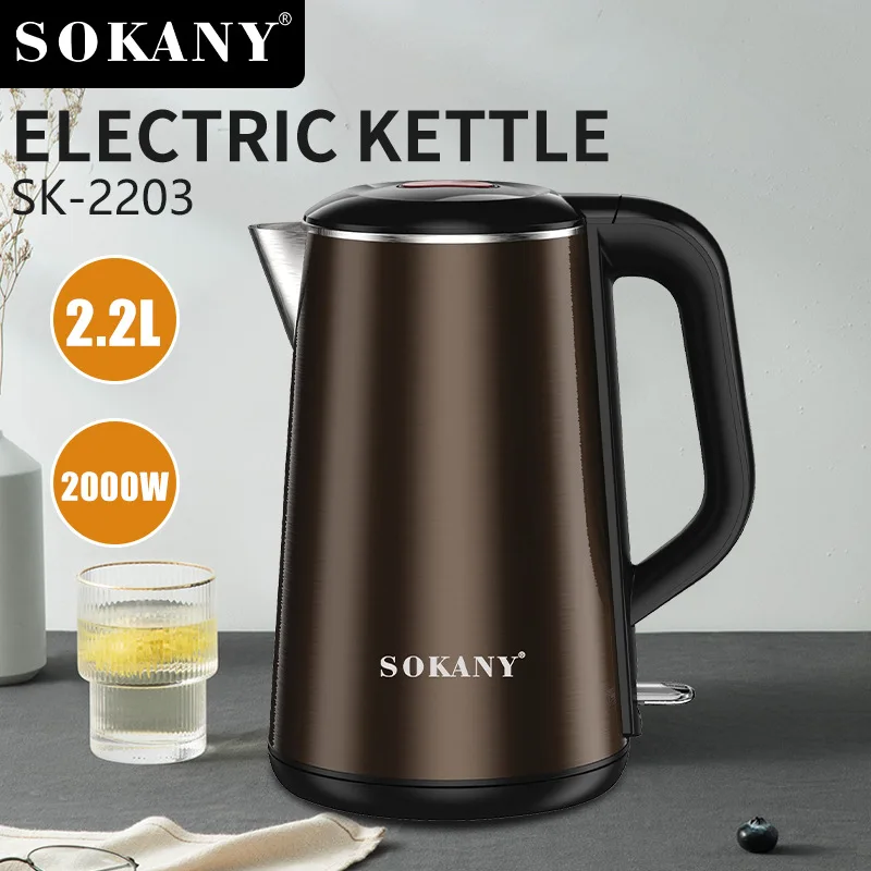 

Electric Kettle 2.2 Liter , 2000 Watt BPA-Free Fast Heating Element , Instant Hot Water Boiler for Coffee & Tea