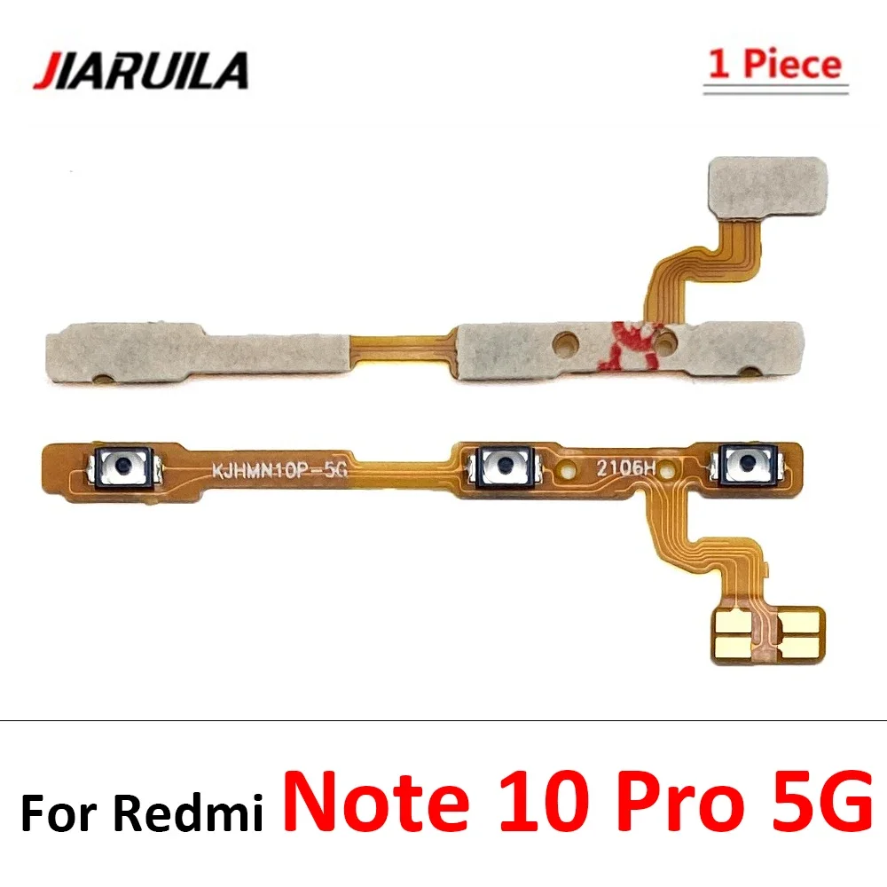 Tasto Volume E Accensione ON OFF Per Xiaomi Redmi Note 10 E 10S, Flex Flat Power, Colore Giallo.