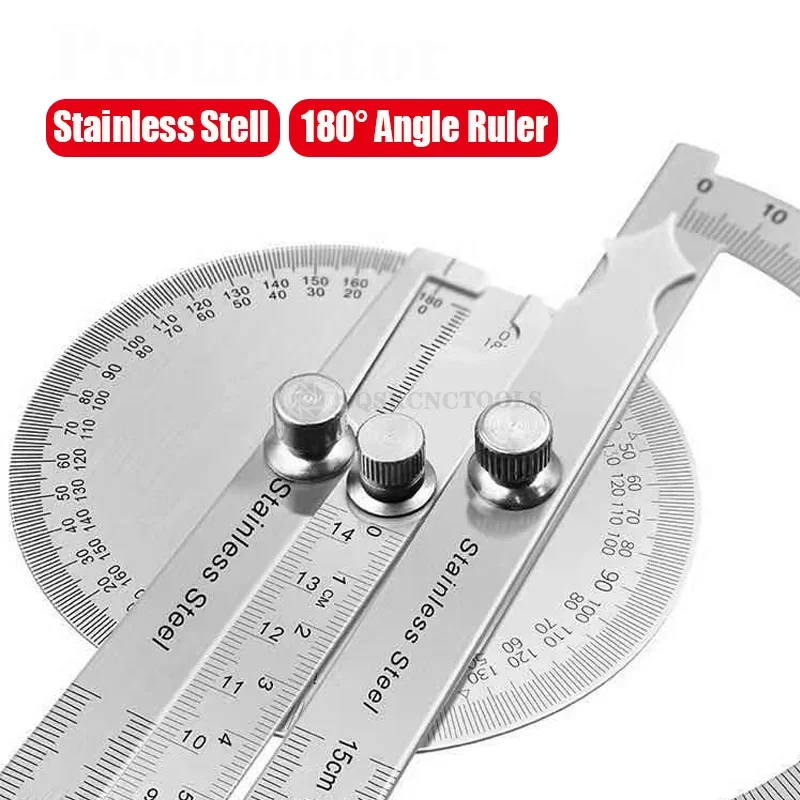 Digital Angle Gauge Adjustable Angle Gauge 180 Degree Protractor Metal Angle Finder Goniometer Angle Ruler Stainless Steel Woodworking Tools Rotary Measuring Ruler 100/150