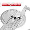 180 Degree Protractor Metal Angle Finder Goniometer Angle Ruler Stainless Steel Woodworking Tools Rotary Measuring Ruler 100/150 2