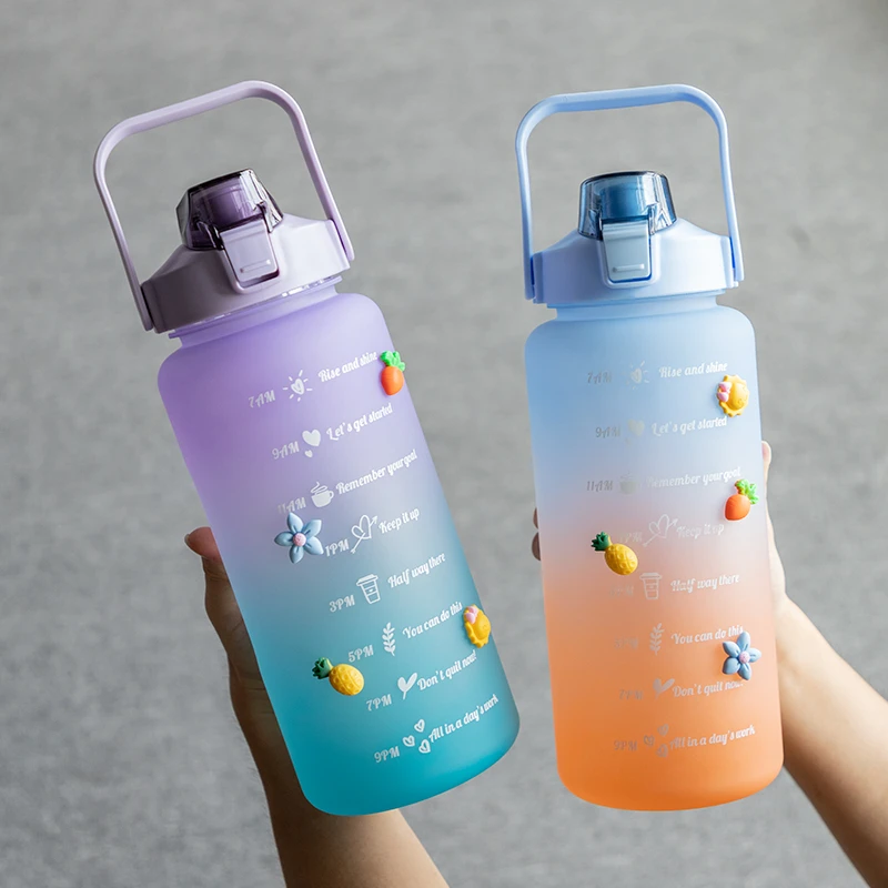 2l Water Bottle With Straw, Large Capacity Water Bottles For Girls Kids