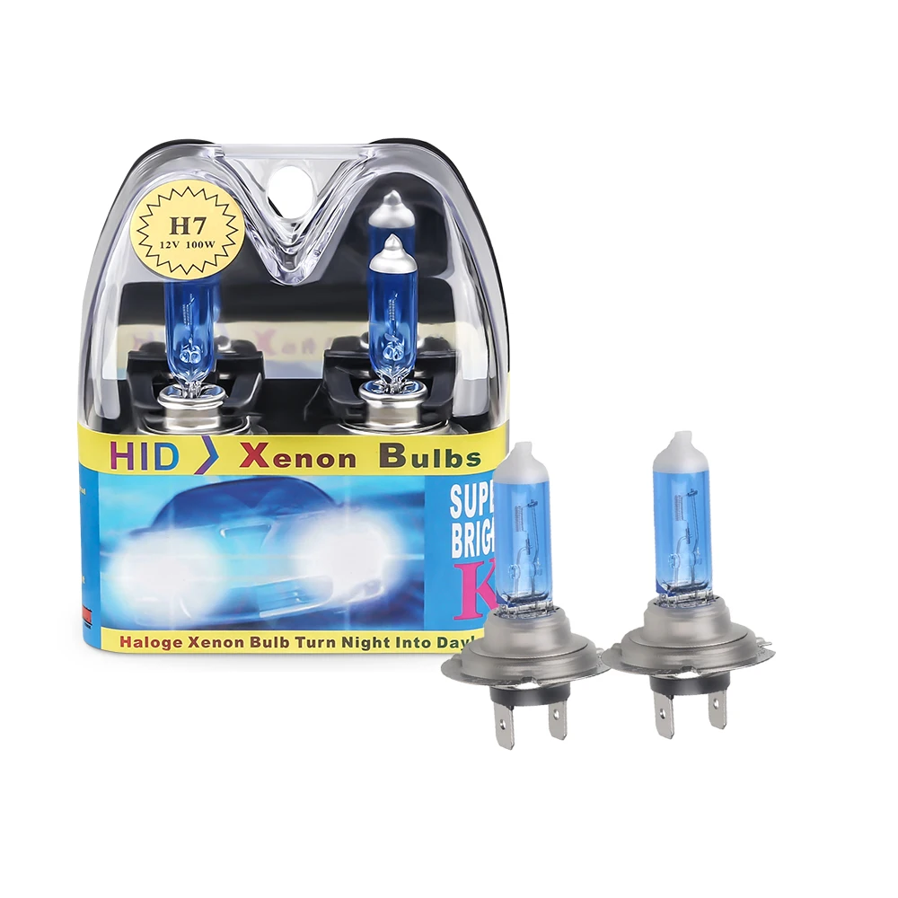 2pcsH7HalogenBulbsLights12V100W6000KWhiteFogLightsSuper