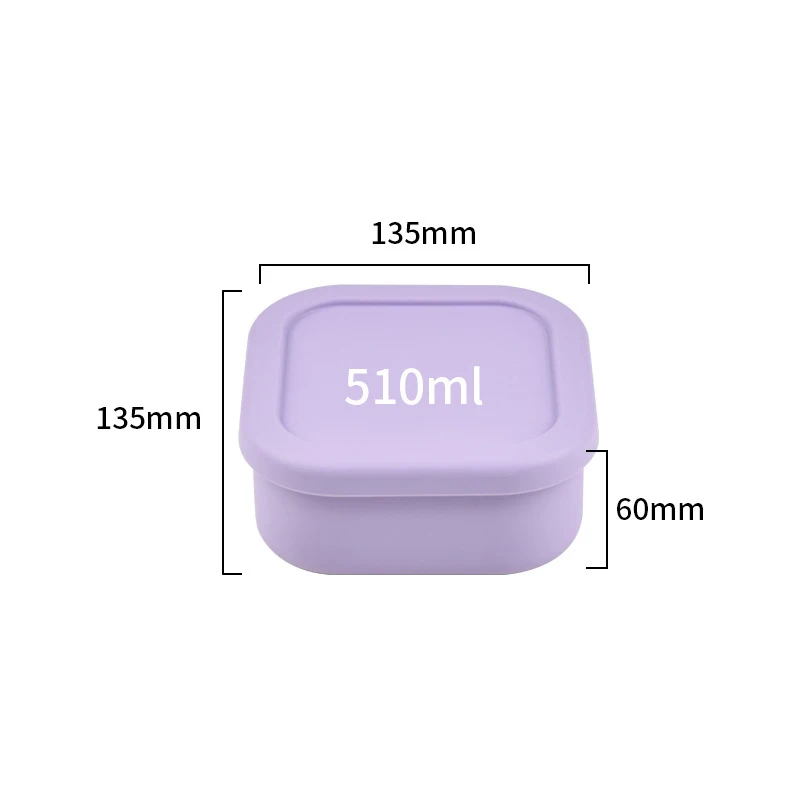 New Sealed Silicone Lunch Box Outdoor Microwave Oven Summer Silicone Food Storage&Keeping Fresh Children'S Snack Portable Bento