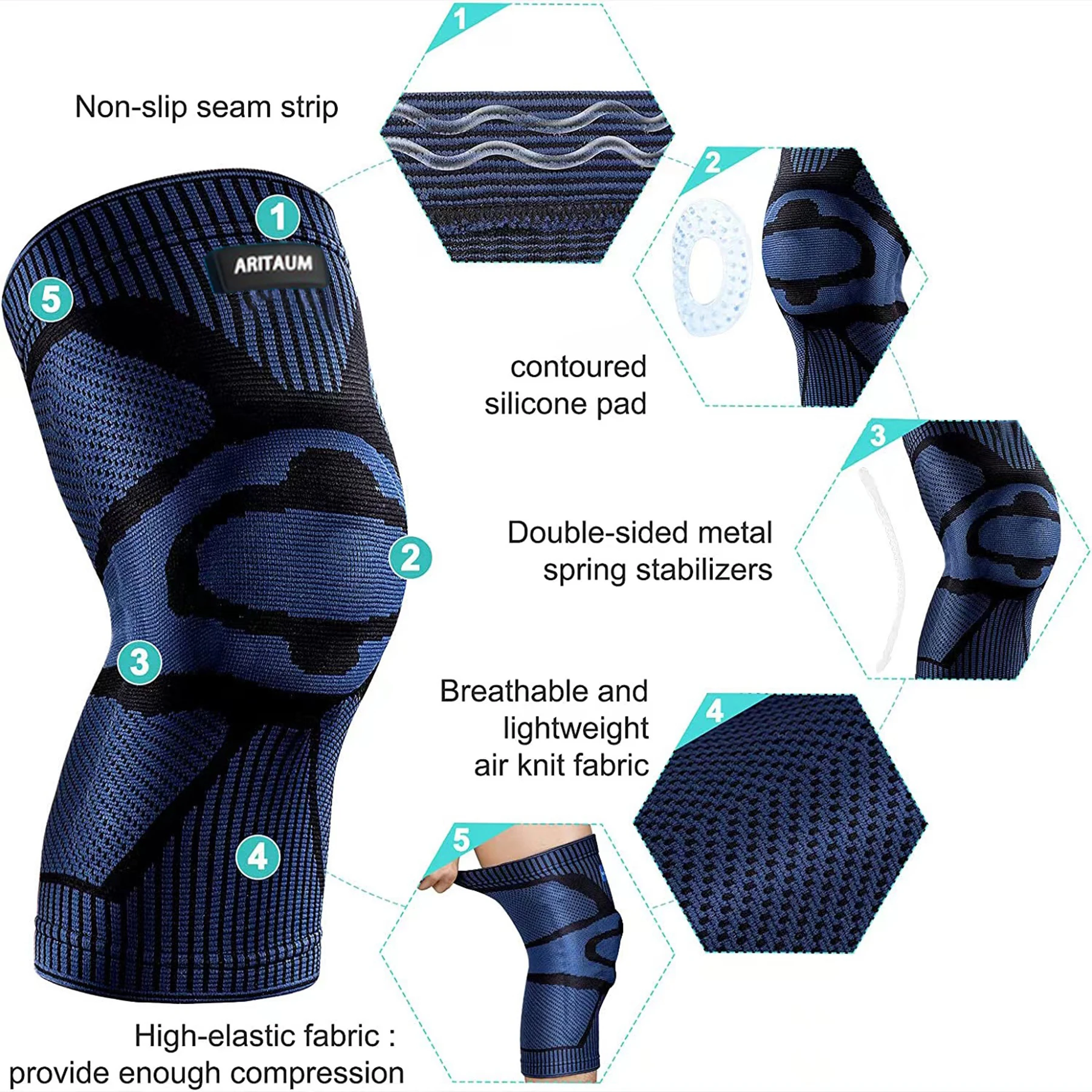 Knee protection sleeve Knee Support Weightlifting Running Workout Basketball 1piece