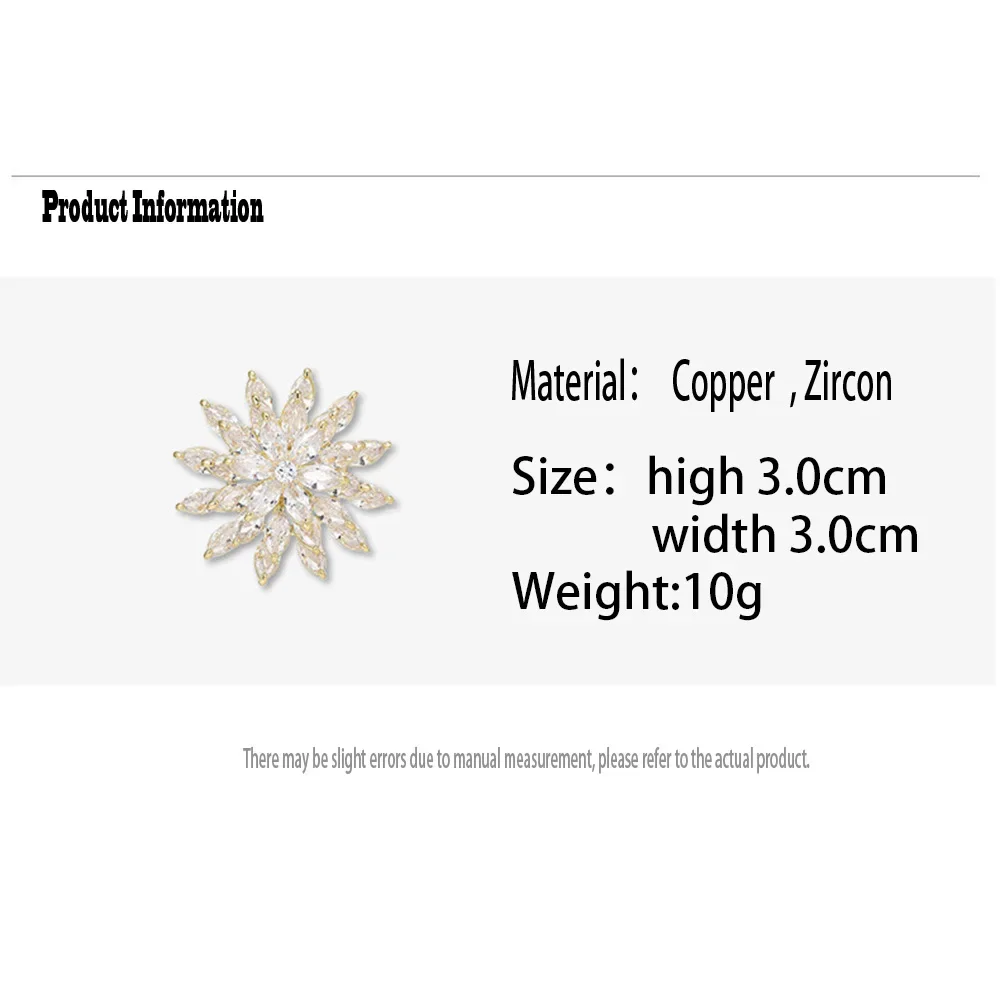 Women Brooch Vintage Crystal Sunflower Lapel Pins Exquisite Copper Rhinestone Badge Casual Office Accessories Luxury Jewelry