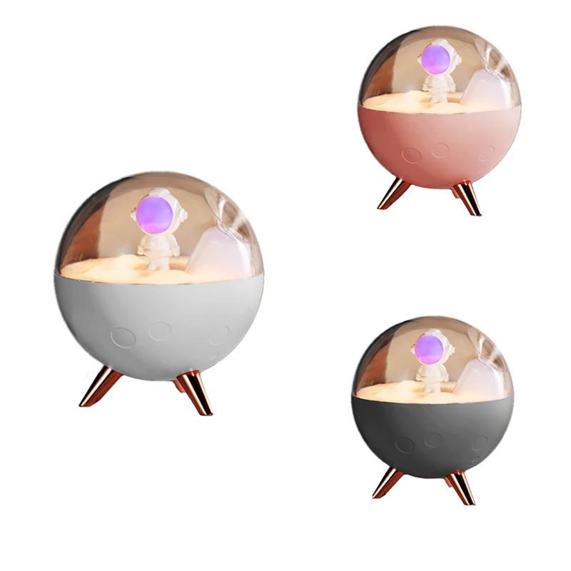 

350ML Space Astronaut USB Rechargeable 2000Mah Battery Wireless Air Humidifier With Warm LED Night Light For Home