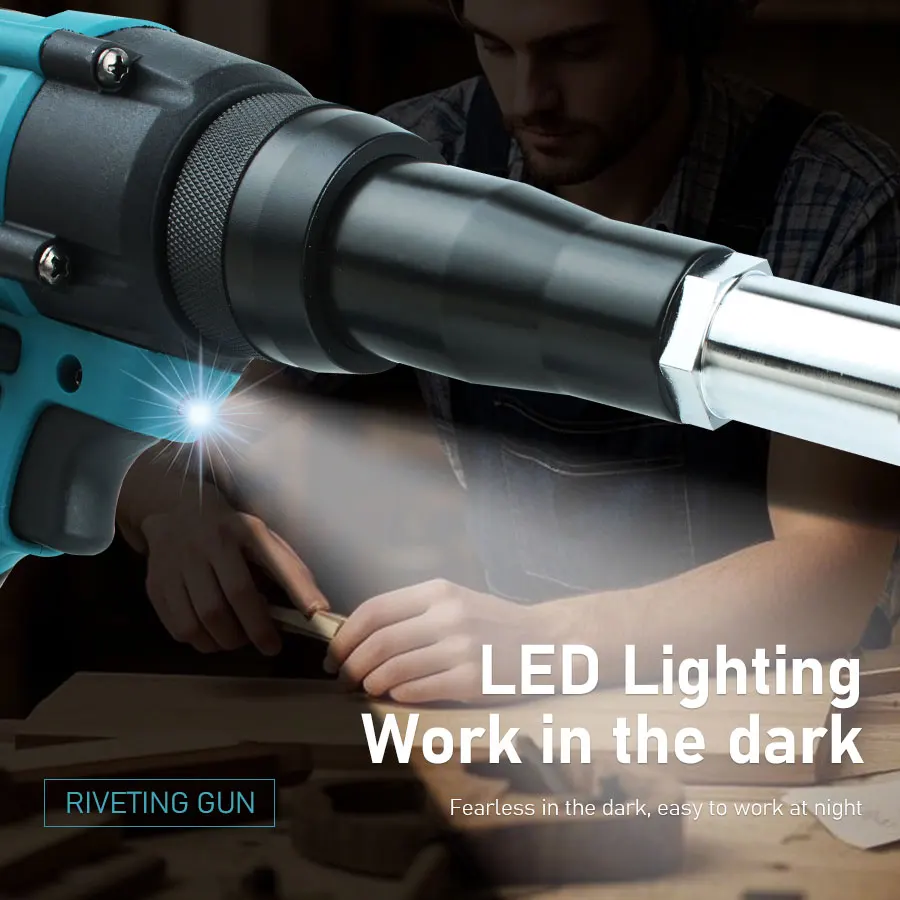 Automatic Cordless Rivet Gun High Speed Fastening Portable Handheld Electric Rivet Gun for Car Repair Construction Projects