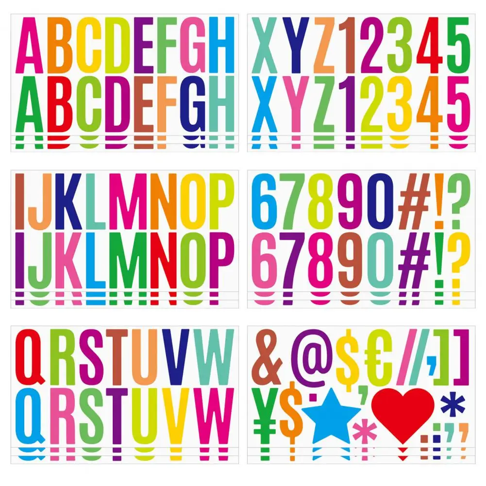 

300Pcs 18 Sheets English Letter Sticker Self-adhesive Vinyl Colorful Large Alphabet Number Craft Scrapbooking Classroom Wall Bu