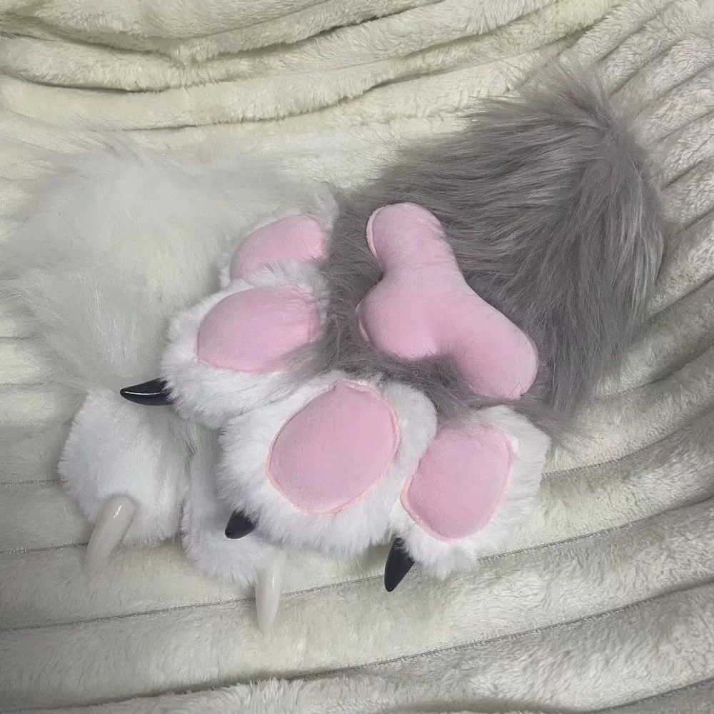Cosplay costumes Kig Fursuit Kigurumi Furry Animal Claws Nails Gloves Cosplay Costume Wearable Furry Animal Paw Cosplay Props