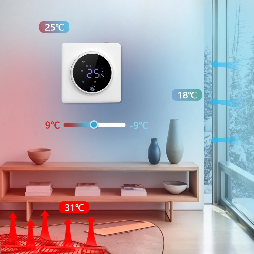 WiFi Smart Thermostat, Heating Temperature Controller ,Work for Alexa Google hom