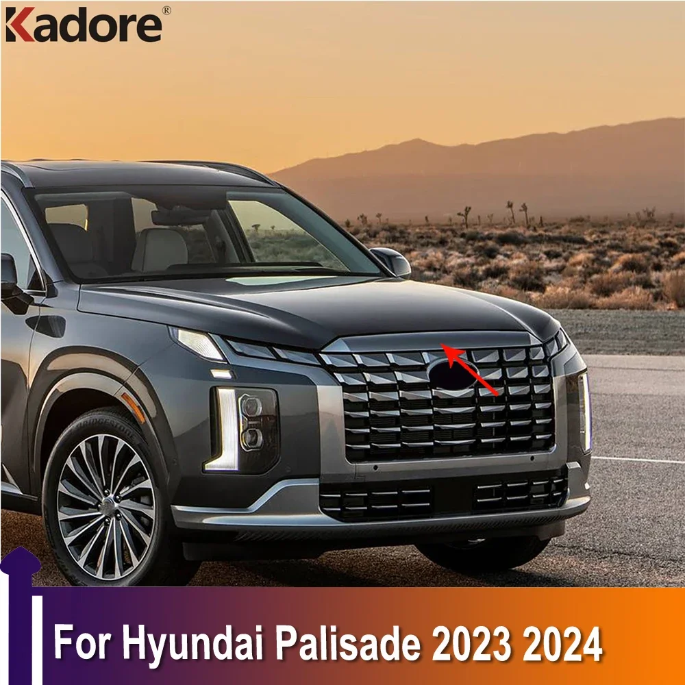 

Для Hyundai Palisade 2023 2024, передняя решетка радиатора двигателя, верхняя крышка капота, отделка, Стайлинг автомобиля, внешние аксессуары
