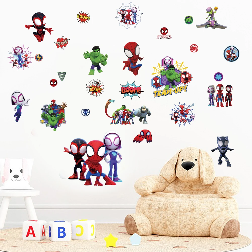 Cartoon Avengers Movie Wall Stickers For Kid's Rooms Kindergarten Living Room Bedroom Wall Decoration Self-adhesive Poster - 2