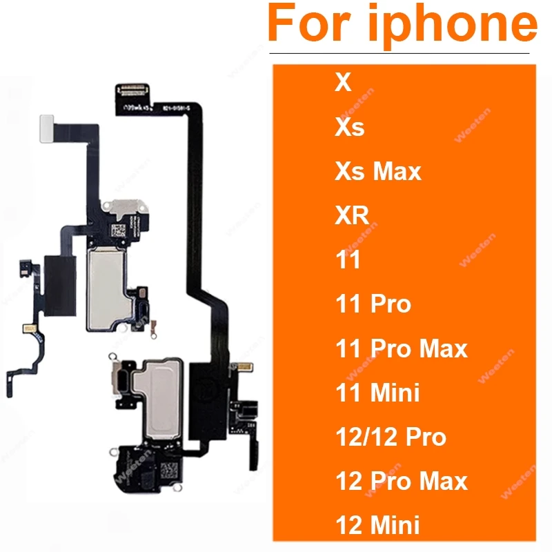 Earpiece Proximity Light Sensor Flex Cable For iPhone X XR XS Max 11 12 Pro Max 12Mini With Earpiece Speaker Light Sensor Flex flex cable earpiece speaker flex cable flex cable replacement earpiece flex cable