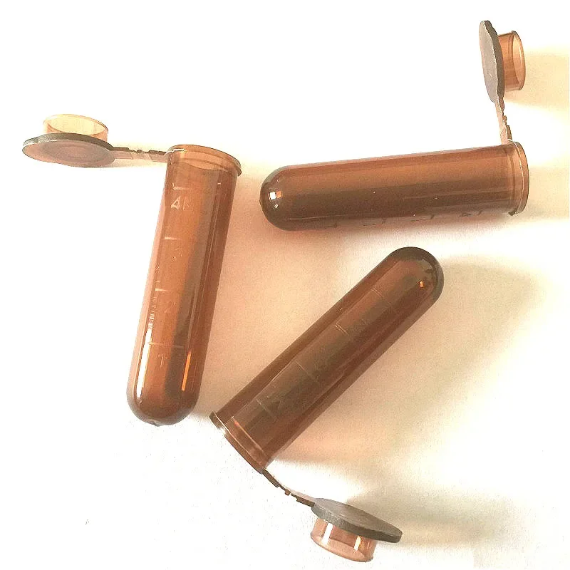 Centrifuge Tube With Cover 5 ml Brown EP Laboratory Centrifugal Tube Bottom Round Color Plastic With Scale 300 / PK