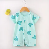 2024 New Printed Mickey Newborn Baby Clothes Romper Short Sleeved Onesie Toddler Girl Boy Casual Infant Jumpsuit Babies Costume 2