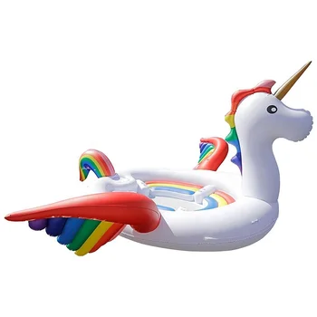 Huge 6 Person Inflatable Unicorn Floating Island Large Pool Float Beach Toy 1