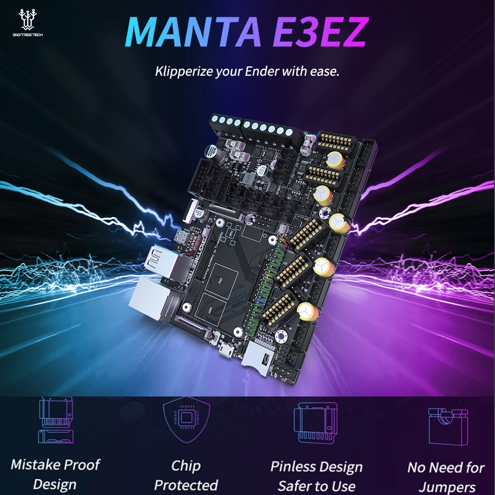 Bigtreetech Motherboard para Impressora 3d Motherboard Control Board Parts Btt Manta E3ez Ender3 v2 Ender5 Pro 32bit
