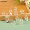 1Pc 1:12 Dollhouse Miniature Clear Glass Jar Candy Bean Storage Bottle Tiny Jar With Cover DollHouse Kitchen Decor Accessories 1