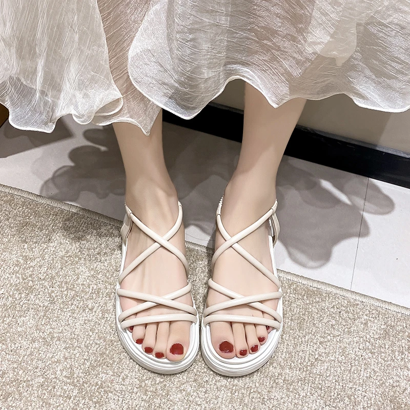 

Flat Sandals Women Shoes 2024 Open Toe Non-slip Soft Sandals Female Casual Roman Sandals Women's Platform Beach Shoes