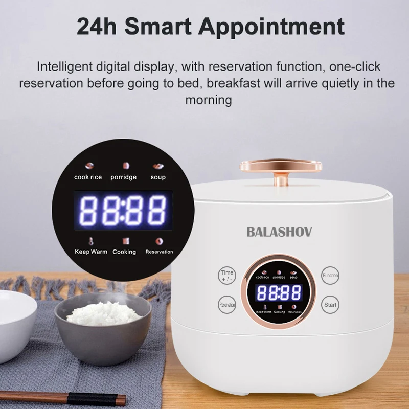 220V Mini Rice Cookers 1-3 People Home Soup Multifunctional Integrated High Capacity Electric Cooker Multicooker Rice Cooker 4