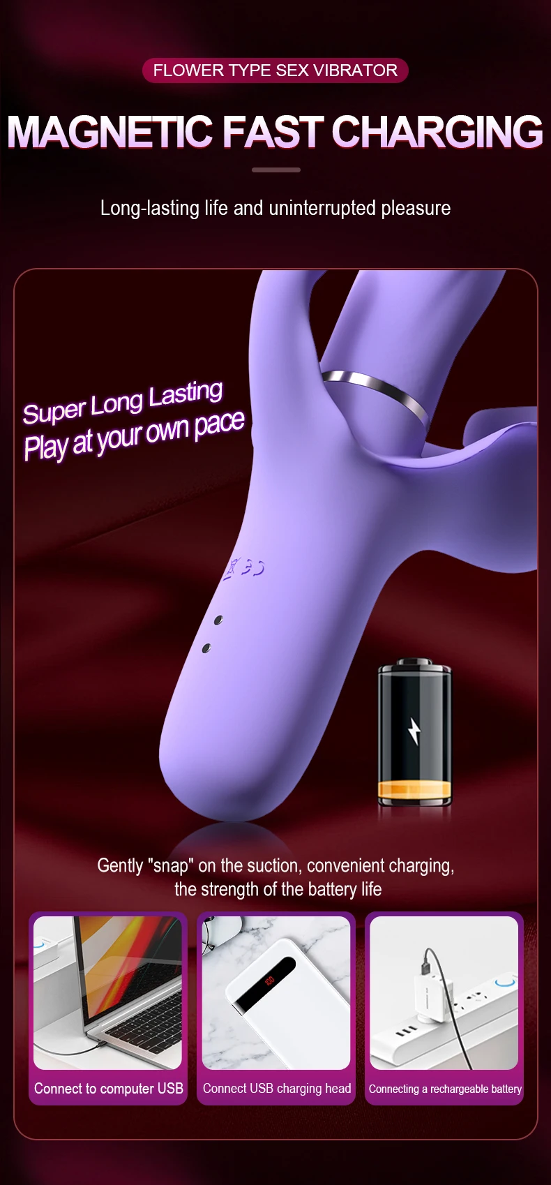 Telescopic Vibrator For Women Clitoris And Anal Stimulation_voghion.com