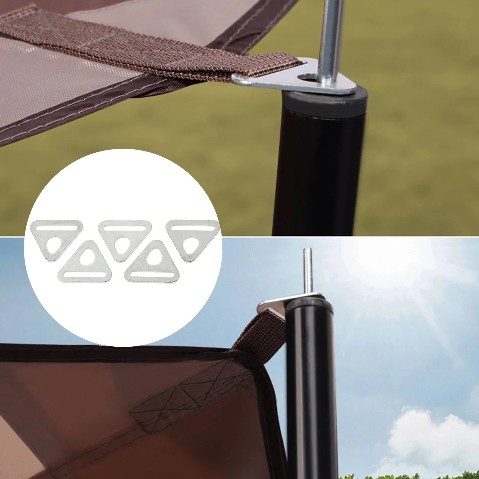 Camping Tent Accessories,Camping Tent Fasteners,Camping Cord Buckles,Camping Rope Buckle 5pcs 15/20/25mm Metal Adjuster Ring Bar Swivel Clip D Buckles Tent Awning Wind Rope Pull Point Reinforcement TriangleBuckle