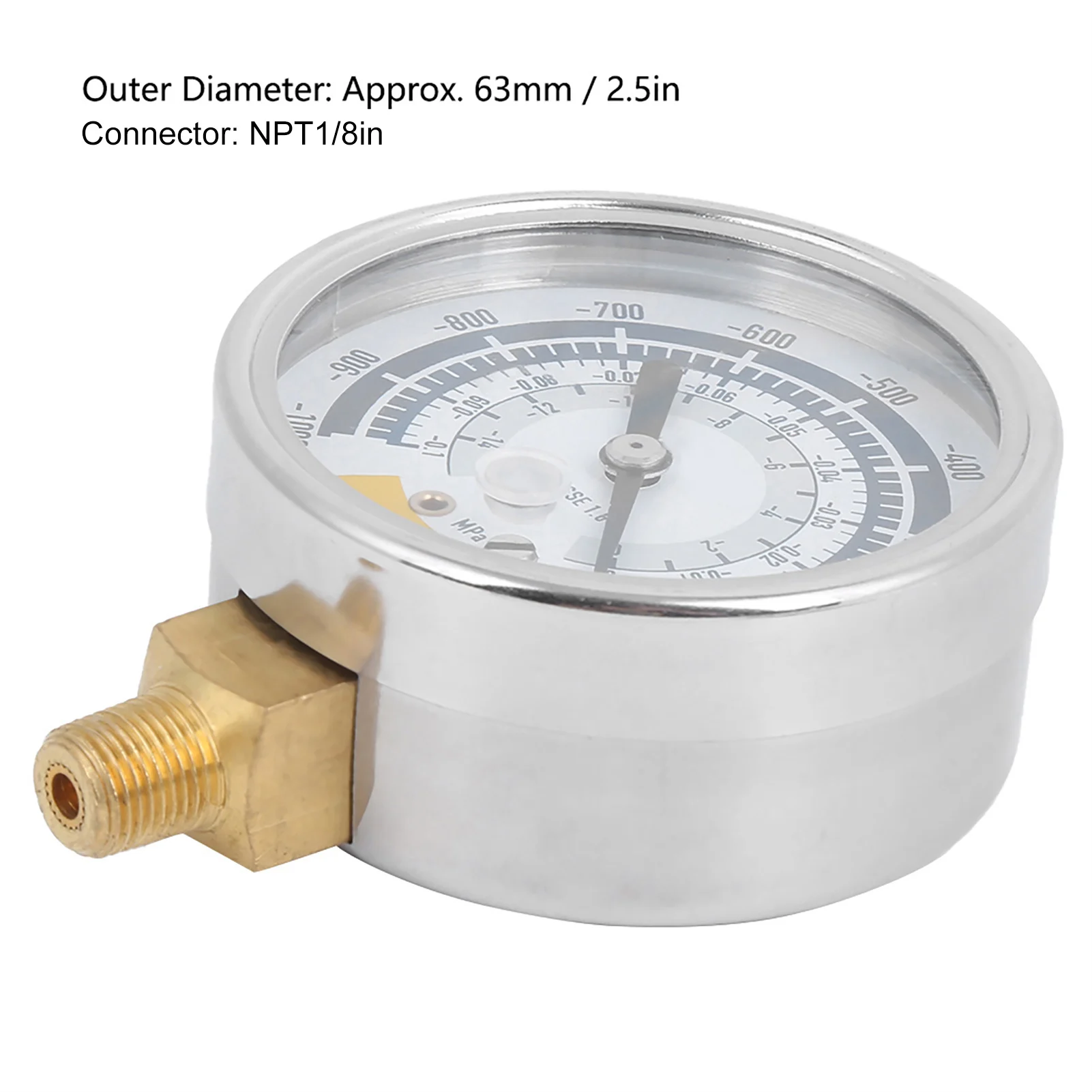 Pressure Gauge Pressure Gauge Accurate Air Gauge Instrument for Vacuum Pump 0‑14psi NPT 1/8in Connector Vacuum 0‑14psi Pressure