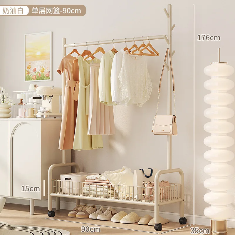 Multi-function Metal cloth hangers Steel Cloth Rack Bedroom Coat Rack Double Rack Multi-layer clothing storage rack cloth hook