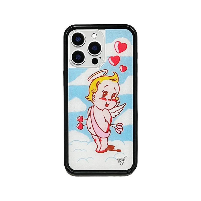 Wildflower Kensington Kiss Cherub Phone Case – Kitten, Little Angel, Devil, and Lamb Design Cover