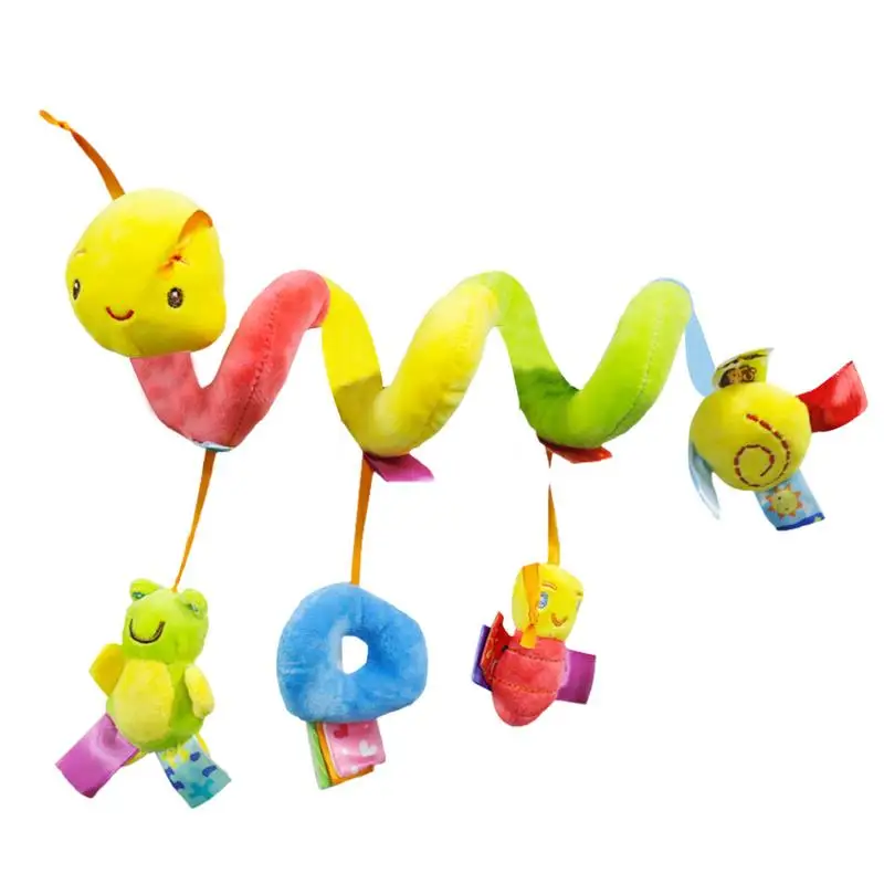 Spiral Car Seat Toy Mobile Crib Hanger Activity Toy For Car Seat Crib Mobile Infant Babies Spiral Plush Toys For Crib Bed